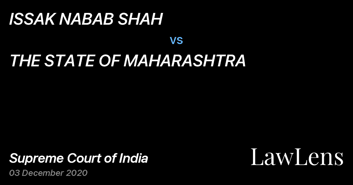 Preview image for ISSAK NABAB SHAH vs. THE STATE OF MAHARASHTRA