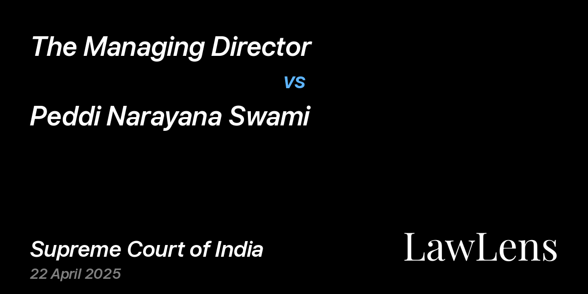Preview image for The Managing Director vs. Peddi Narayana Swami