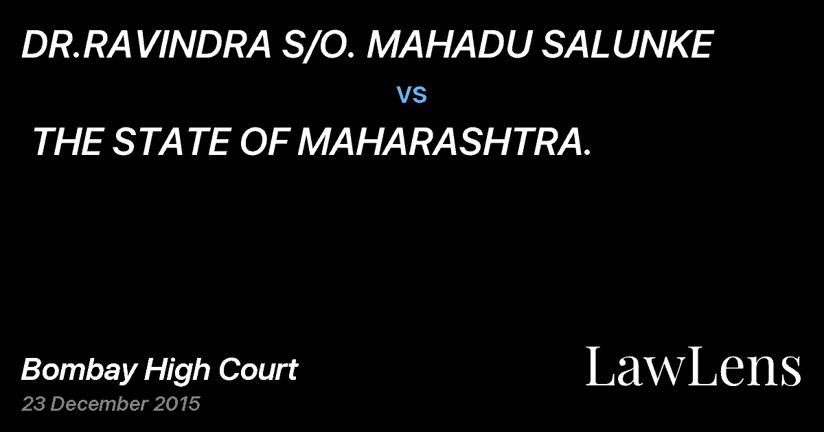 Preview image for DR.RAVINDRA S/O. MAHADU SALUNKE  vs.  THE STATE OF MAHARASHTRA.