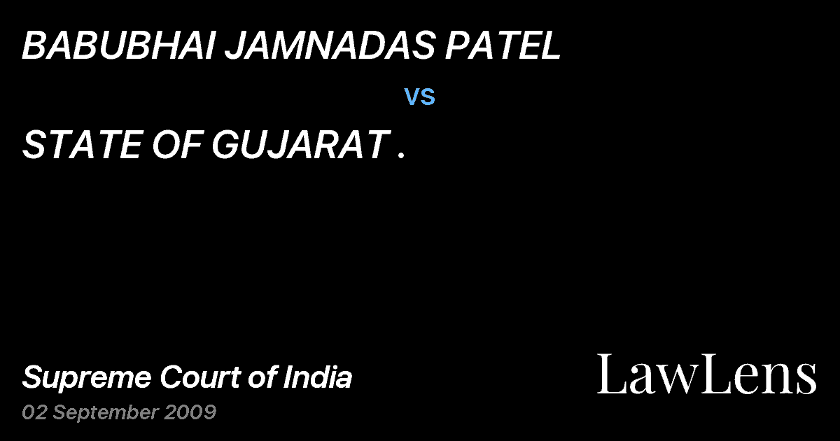 Preview image for BABUBHAI JAMNADAS PATEL vs. STATE OF GUJARAT .