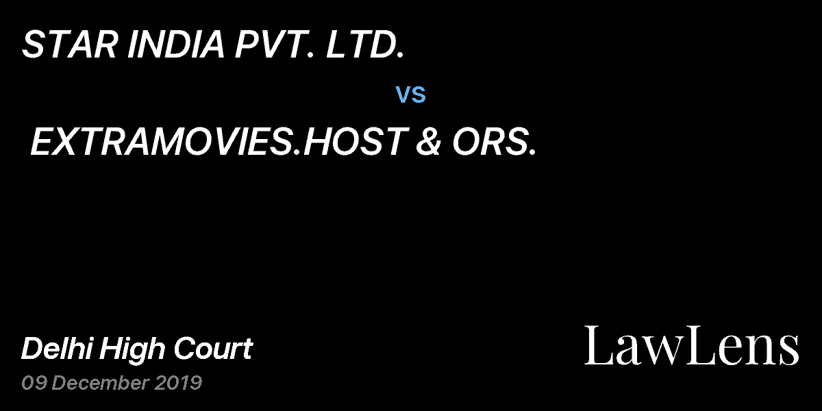 Preview image for STAR INDIA PVT. LTD.  vs.  EXTRAMOVIES.HOST & ORS.