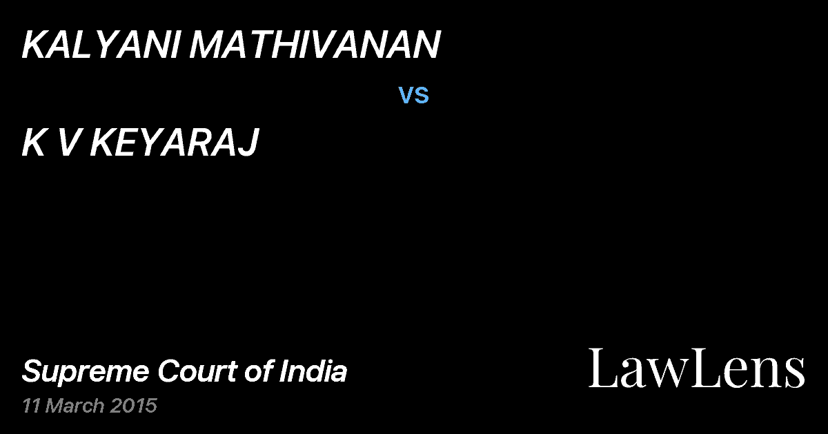Preview image for KALYANI MATHIVANAN vs. K V KEYARAJ