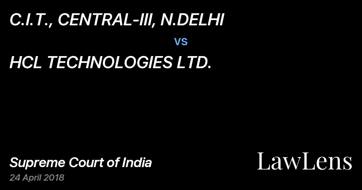 Preview image for C.I.T., CENTRAL-III, N.DELHI vs. HCL TECHNOLOGIES LTD.