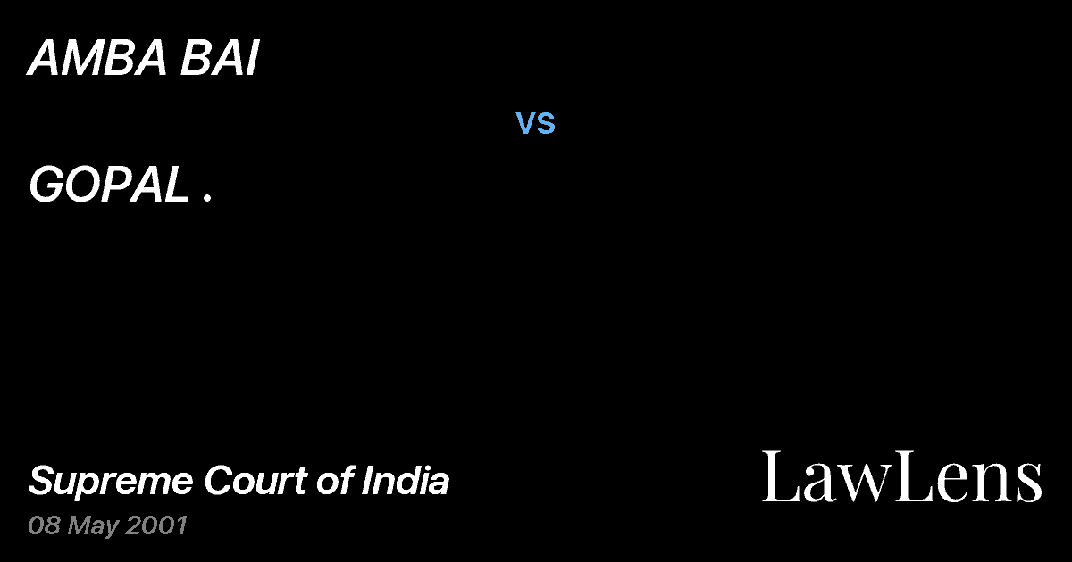 Preview image for AMBA BAI vs. GOPAL .