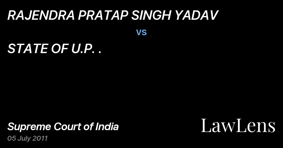 Preview image for RAJENDRA PRATAP SINGH YADAV vs. STATE OF U.P. .