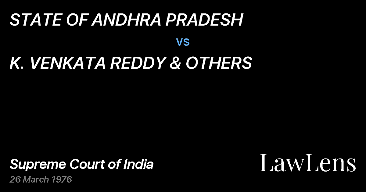 Preview image for STATE OF ANDHRA PRADESH vs. K. VENKATA REDDY & OTHERS