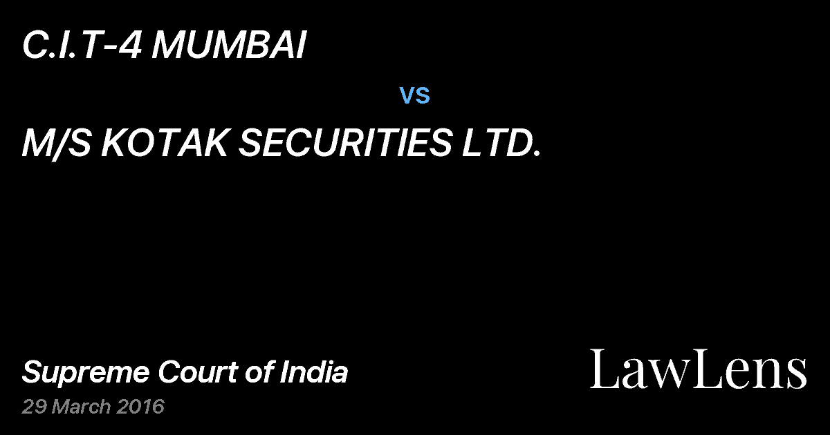 Preview image for C.I.T-4 MUMBAI vs. M/S KOTAK SECURITIES LTD.