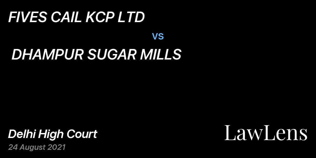 Preview image for FIVES CAIL KCP LTD  vs.  DHAMPUR SUGAR MILLS