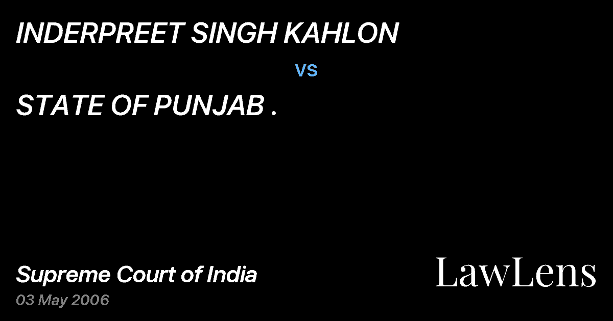 Preview image for INDERPREET SINGH KAHLON vs. STATE OF PUNJAB .