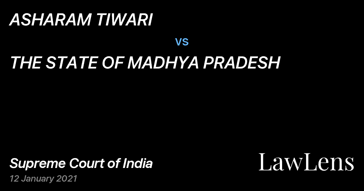 Preview image for ASHARAM TIWARI vs. THE STATE OF MADHYA PRADESH
