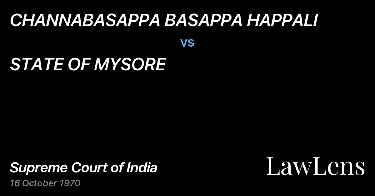 Preview image for CHANNABASAPPA BASAPPA HAPPALI vs. STATE OF MYSORE