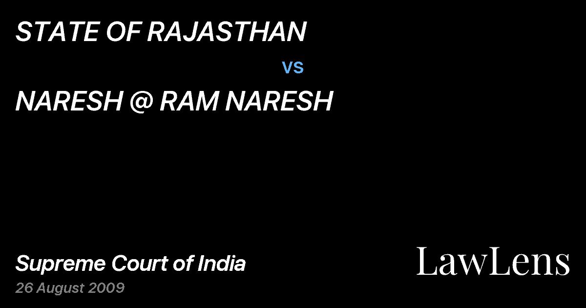 Preview image for STATE OF RAJASTHAN vs. NARESH @ RAM NARESH