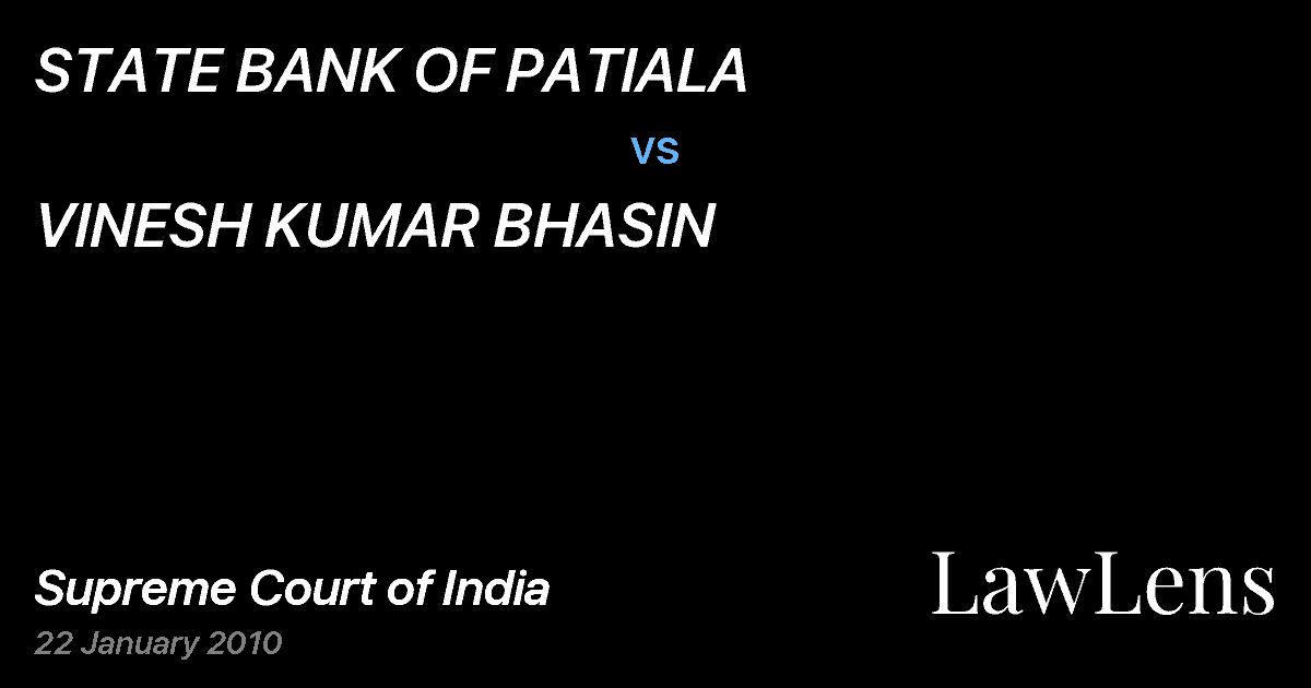 Preview image for STATE BANK OF PATIALA vs. VINESH KUMAR BHASIN