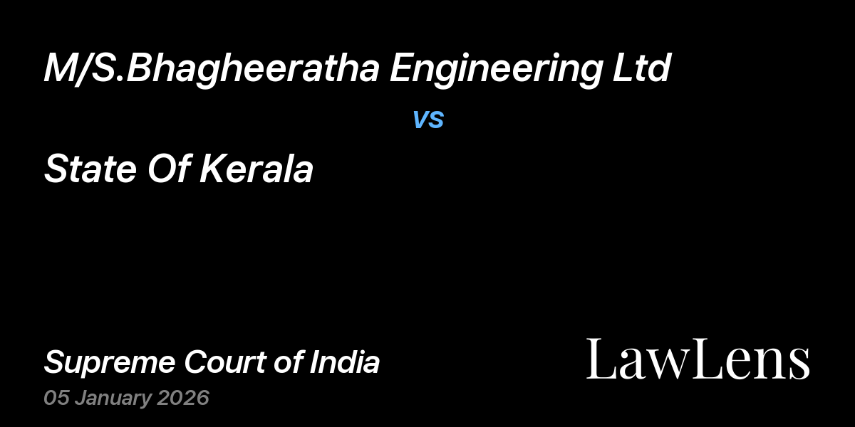 Preview image for M/S.Bhagheeratha Engineering Ltd vs. State Of Kerala