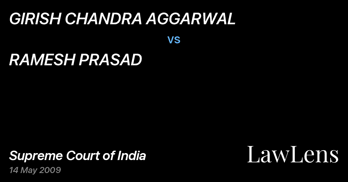 Preview image for GIRISH CHANDRA AGGARWAL vs. RAMESH PRASAD