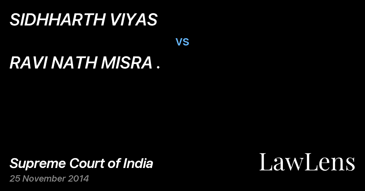 Preview image for SIDHHARTH VIYAS vs. RAVI NATH MISRA .