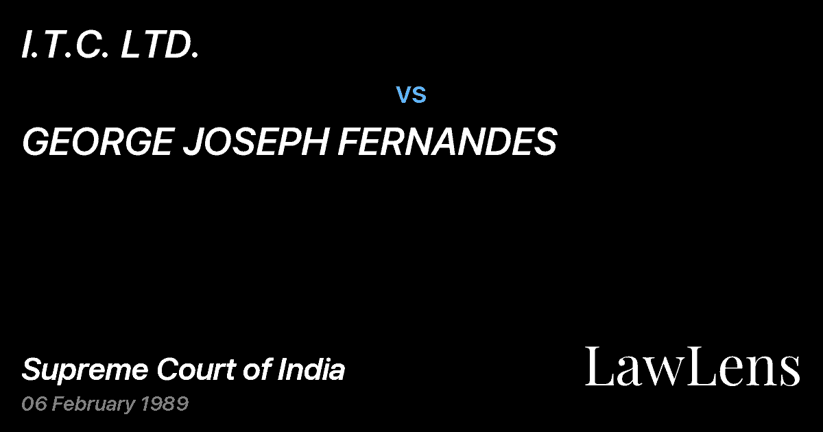 Preview image for I.T.C. LTD. vs. GEORGE JOSEPH FERNANDES