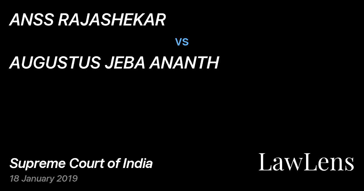 Preview image for ANSS RAJASHEKAR vs. AUGUSTUS JEBA ANANTH
