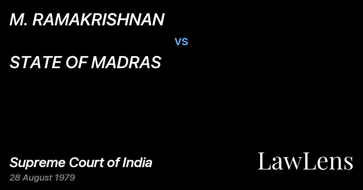 Preview image for M. RAMAKRISHNAN vs. STATE OF MADRAS