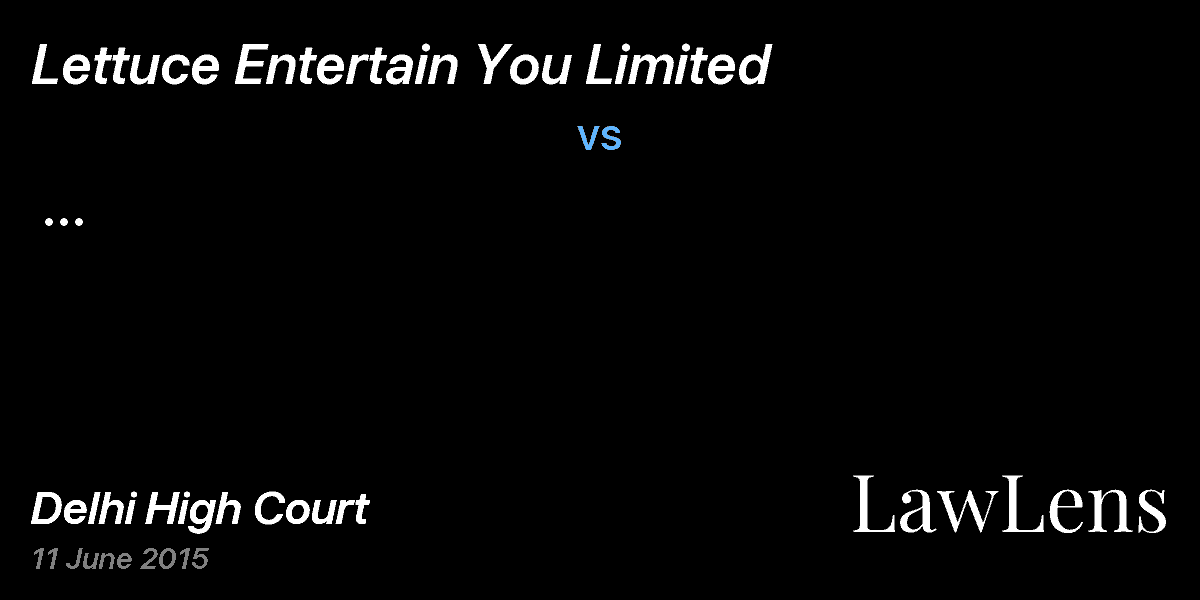 Preview image for Lettuce Entertain You Limited vs. Respondent