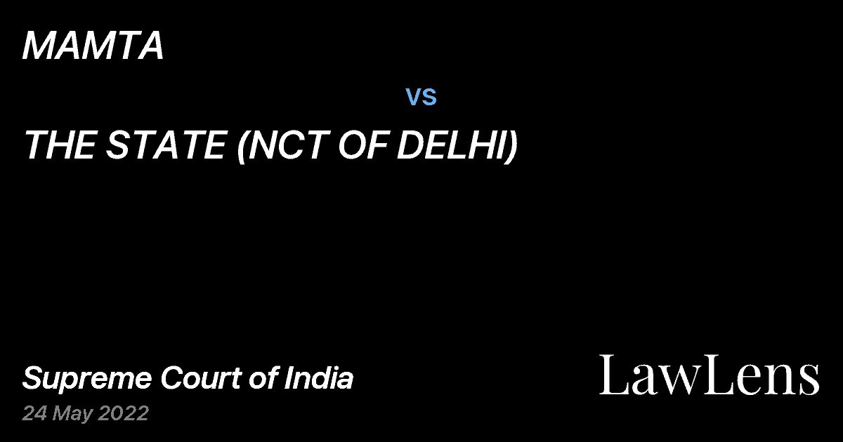Preview image for MAMTA vs. THE STATE (NCT OF DELHI)