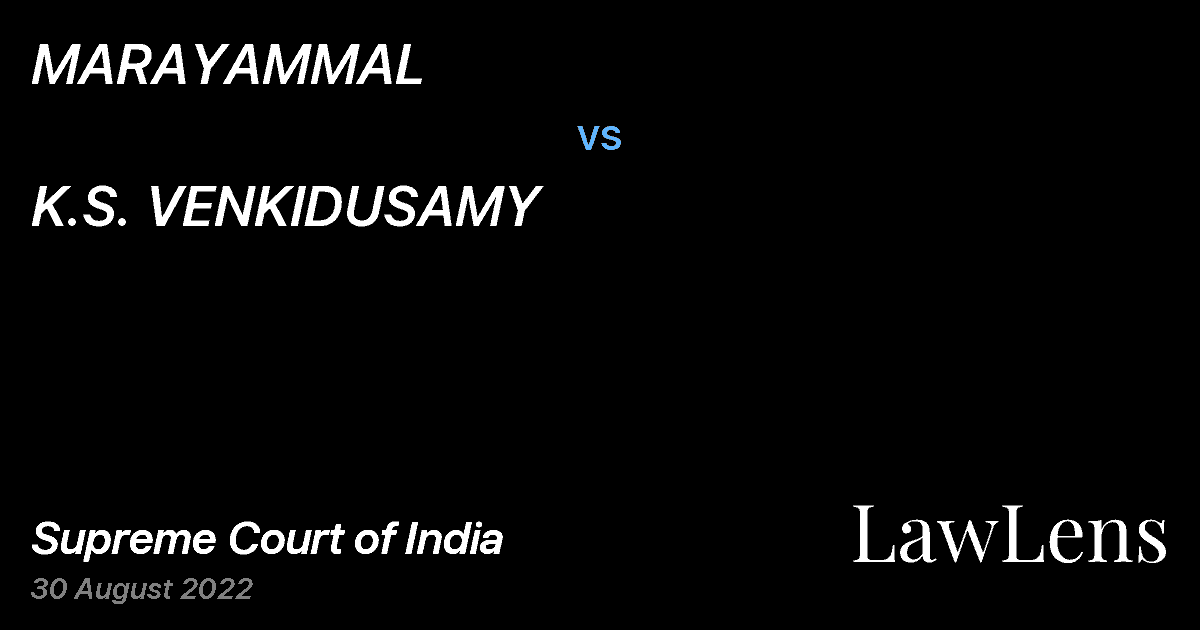 Preview image for MARAYAMMAL vs. K.S. VENKIDUSAMY