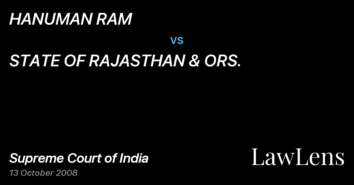Preview image for HANUMAN RAM vs. STATE OF RAJASTHAN & ORS.