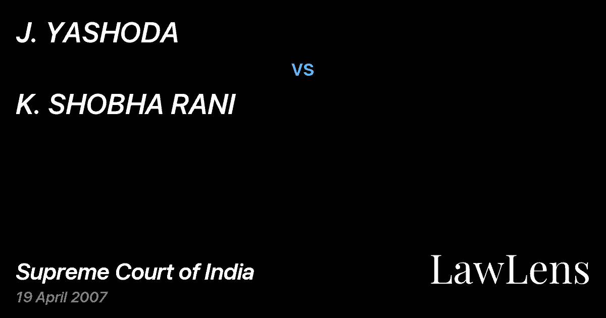 Preview image for J. YASHODA vs. K. SHOBHA RANI