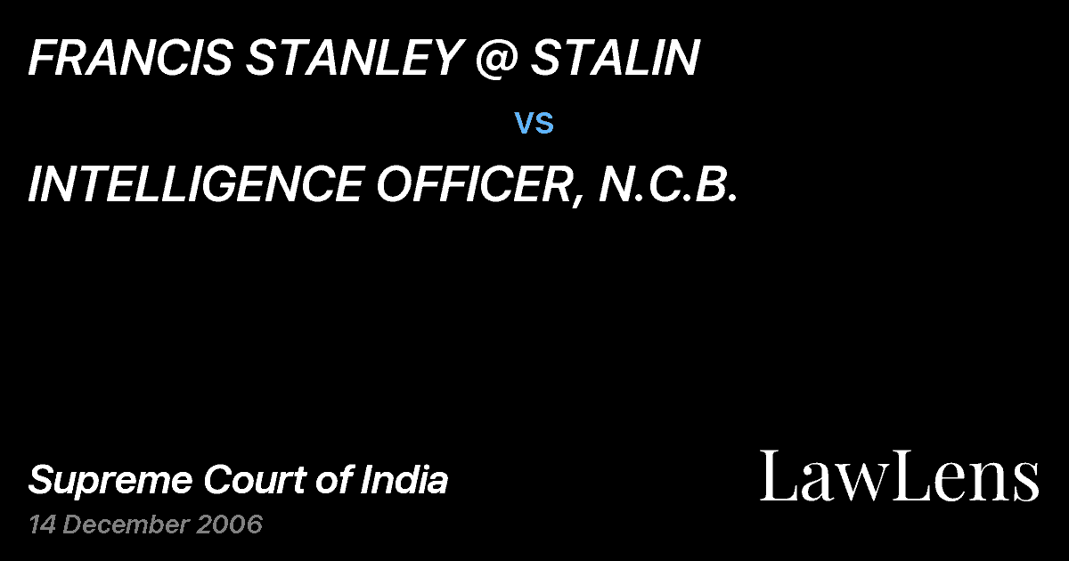 Preview image for FRANCIS STANLEY @ STALIN vs. INTELLIGENCE OFFICER, N.C.B.