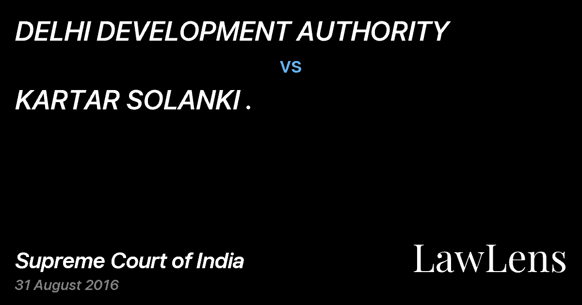 Preview image for DELHI DEVELOPMENT AUTHORITY vs. KARTAR SOLANKI .