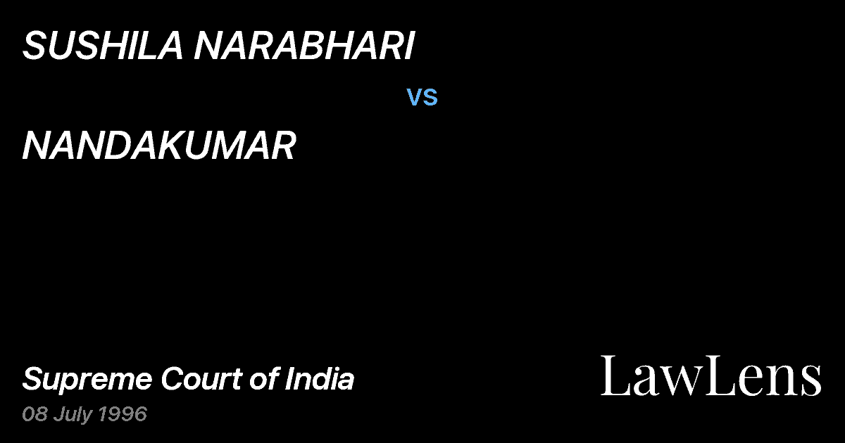 Preview image for SUSHILA NARABHARI vs. NANDAKUMAR