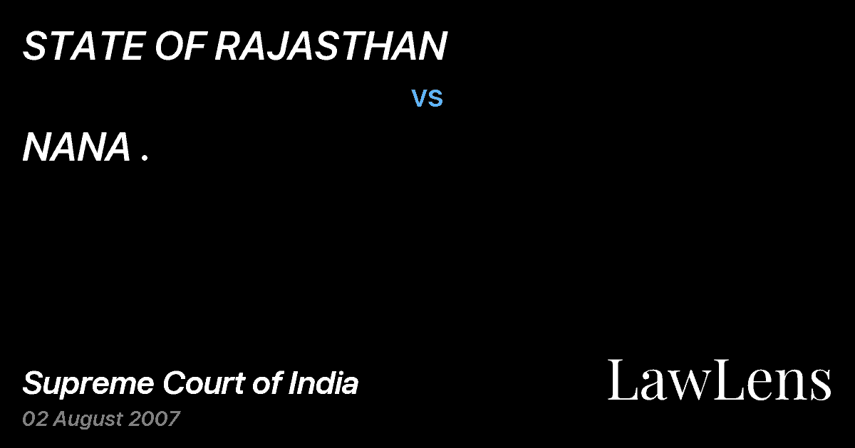 Preview image for STATE OF RAJASTHAN vs. NANA .