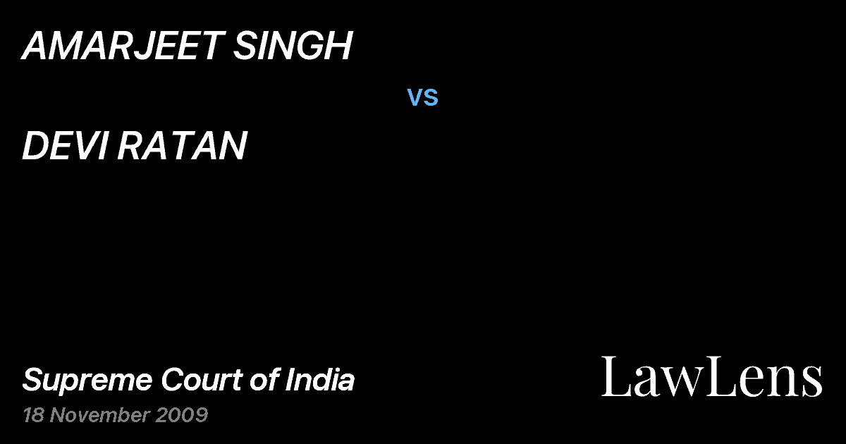 Preview image for AMARJEET SINGH vs. DEVI RATAN