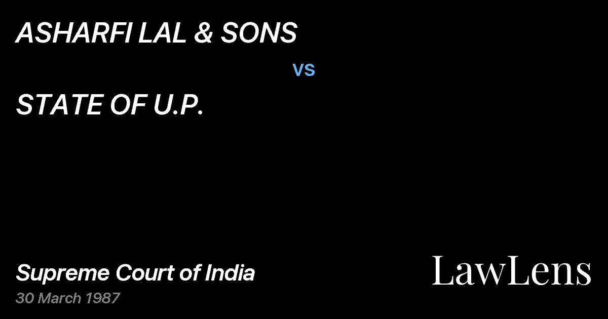 Preview image for ASHARFI LAL & SONS vs. STATE OF U.P.