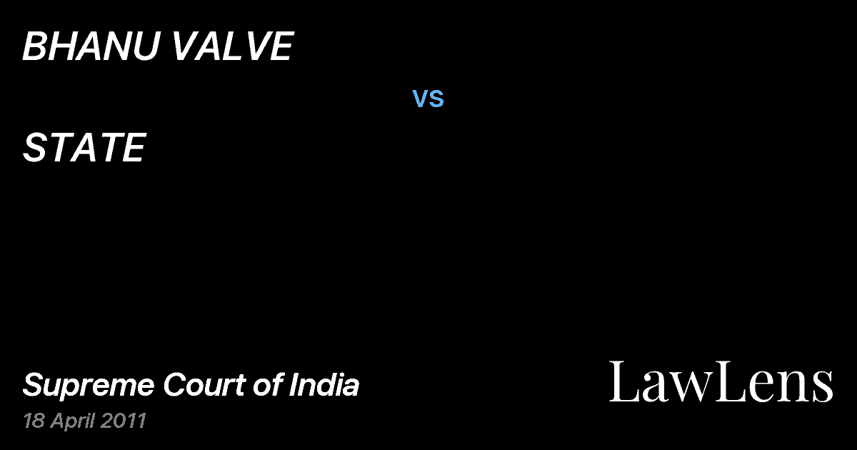 Preview image for BHANU VALVE vs. STATE