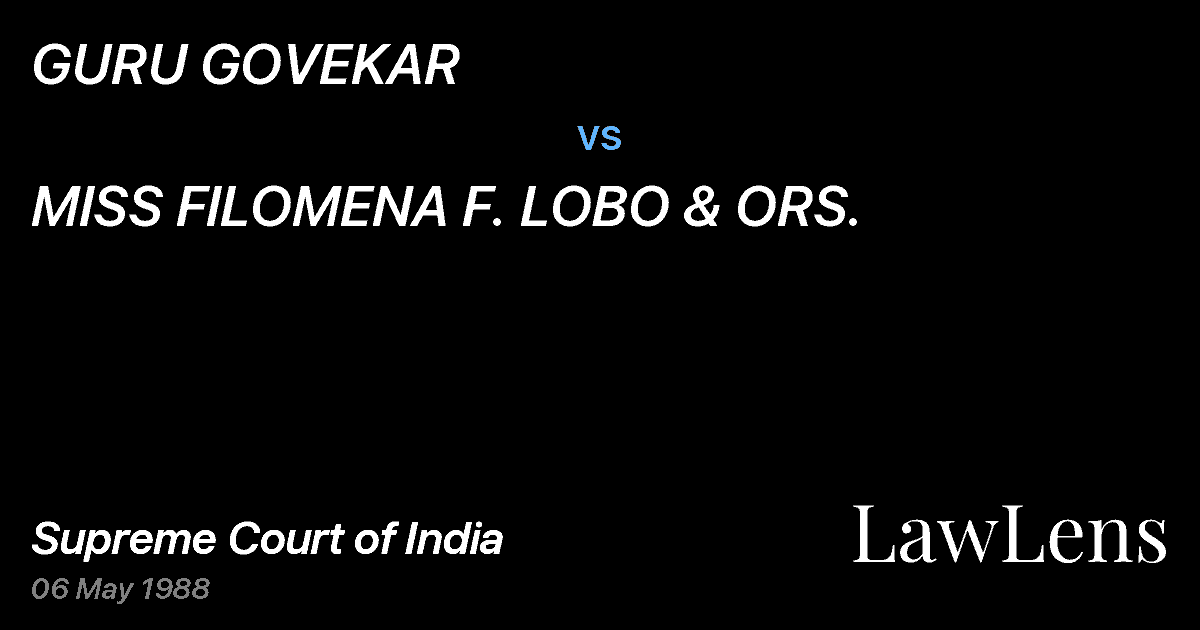 Preview image for GURU GOVEKAR vs. MISS FILOMENA F. LOBO & ORS.