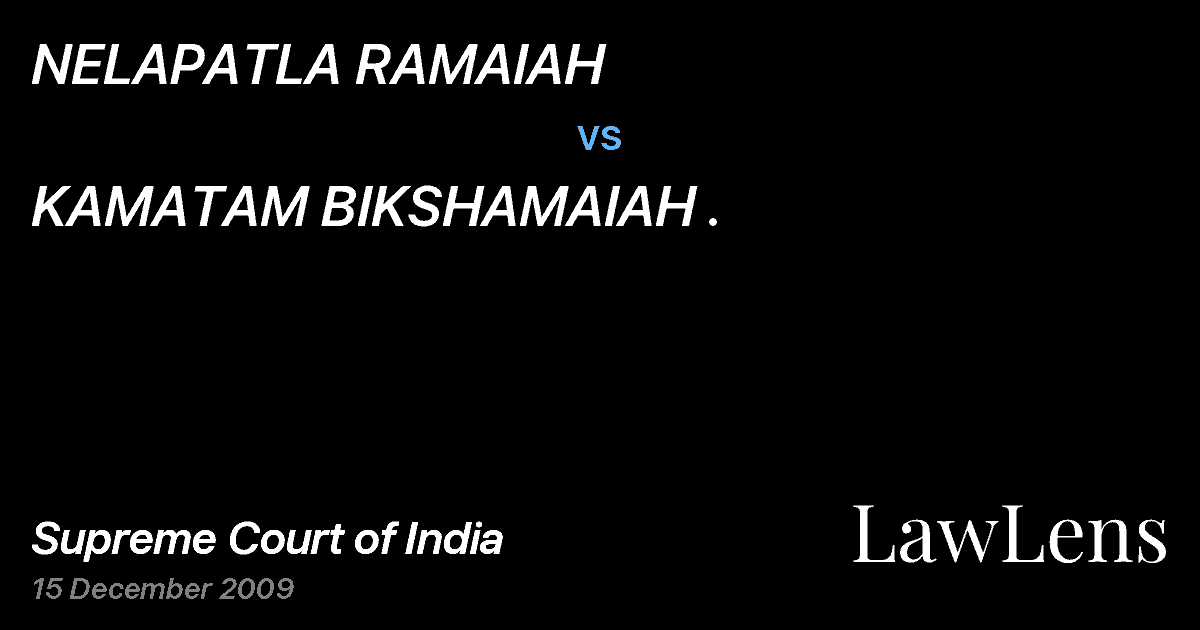 Preview image for NELAPATLA RAMAIAH vs. KAMATAM BIKSHAMAIAH .
