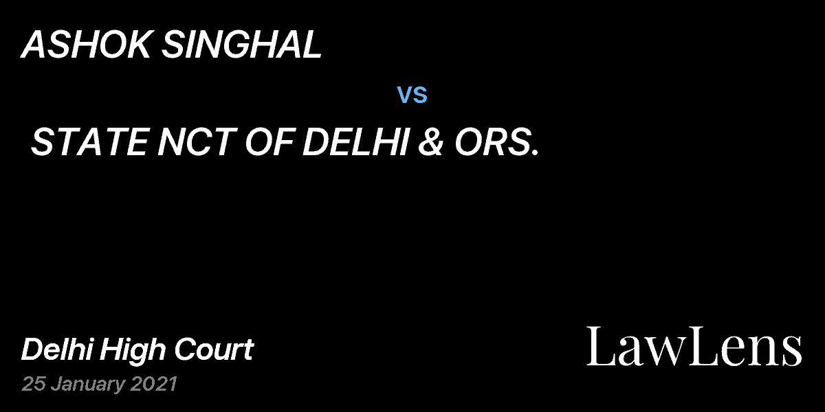 Preview image for ASHOK SINGHAL  vs.  STATE NCT OF DELHI & ORS.