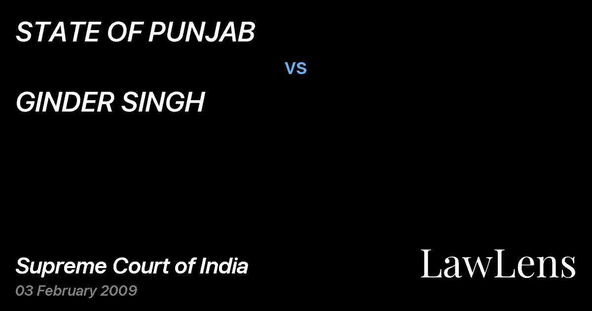 Preview image for STATE OF PUNJAB vs. GINDER SINGH
