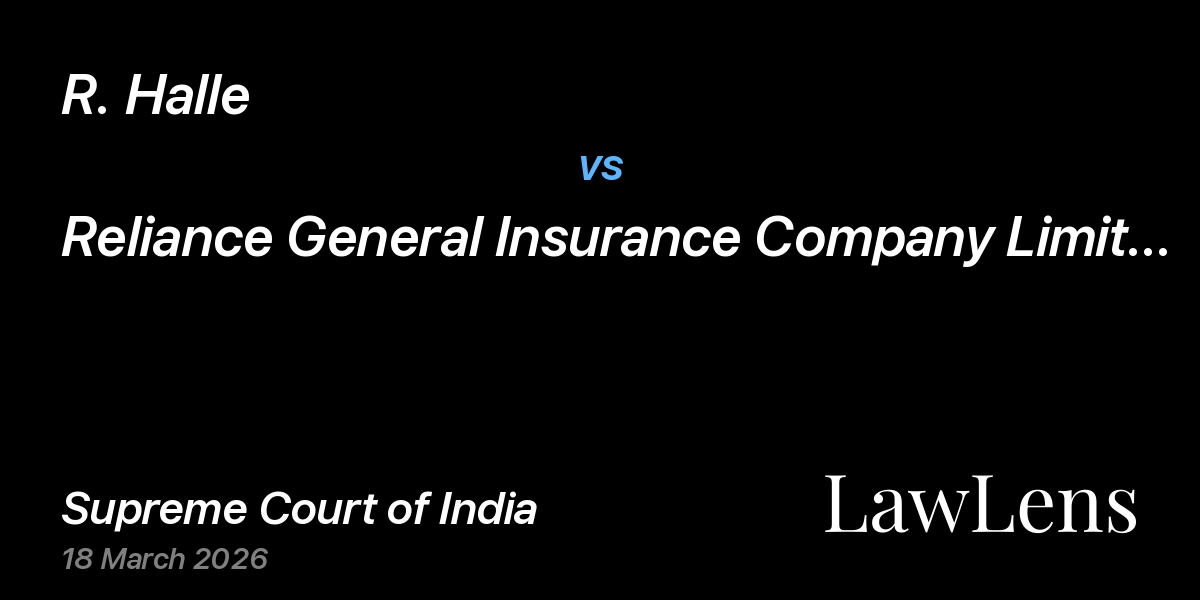 Preview image for R. Halle vs. Reliance General Insurance Company Limited