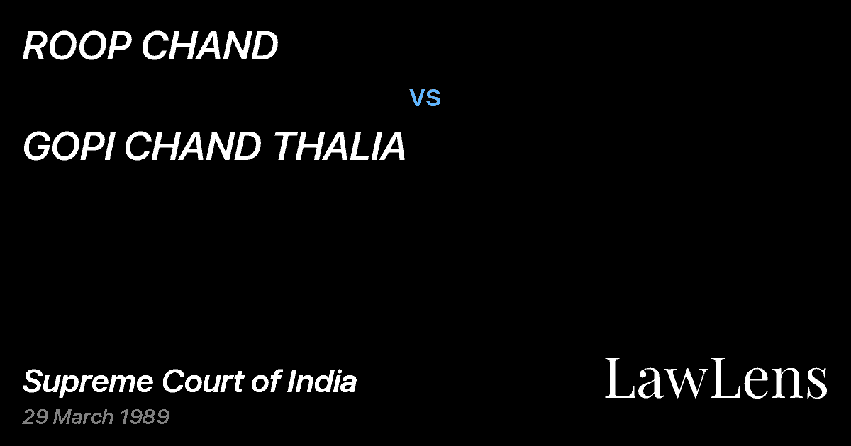 Preview image for ROOP CHAND vs. GOPI CHAND THALIA