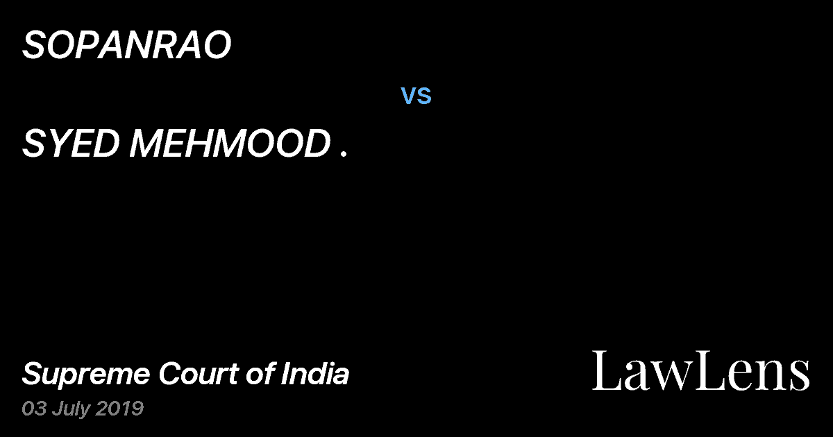 Preview image for SOPANRAO vs. SYED MEHMOOD .