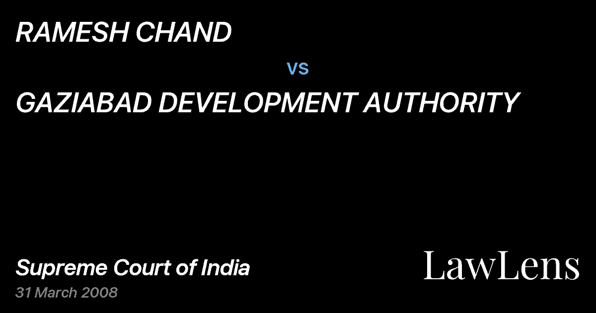 Preview image for RAMESH CHAND vs. GAZIABAD DEVELOPMENT AUTHORITY