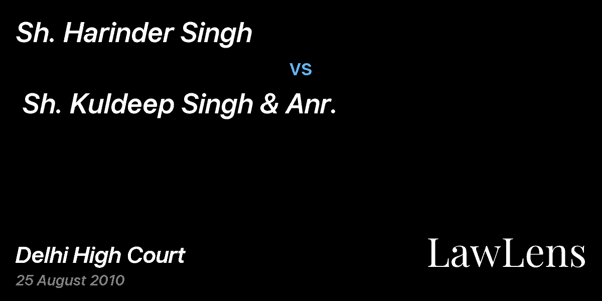 Preview image for Sh. Harinder Singh  vs.  Sh. Kuldeep Singh & Anr.
