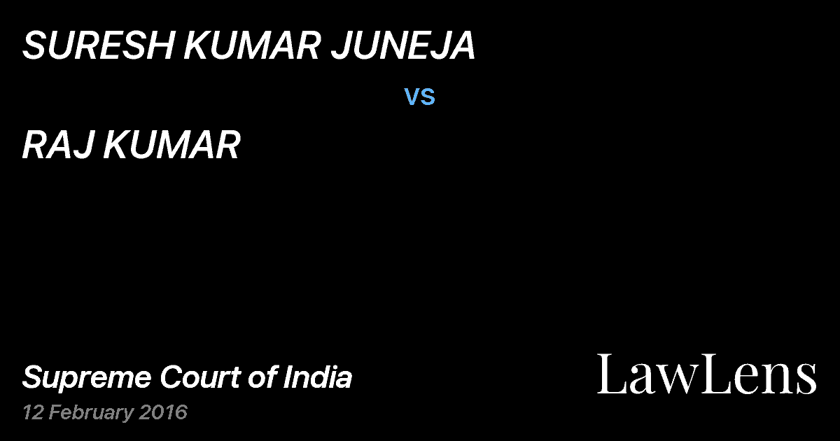 Preview image for SURESH KUMAR JUNEJA vs. RAJ KUMAR