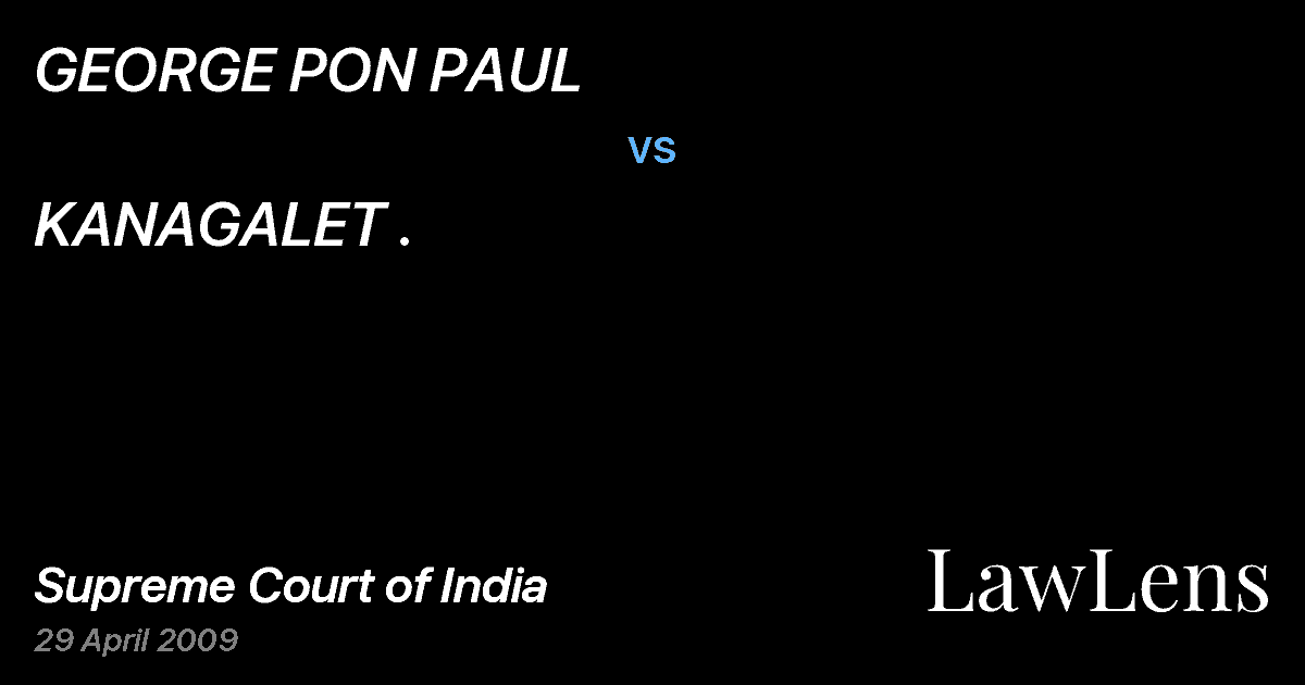 Preview image for GEORGE PON PAUL vs. KANAGALET .