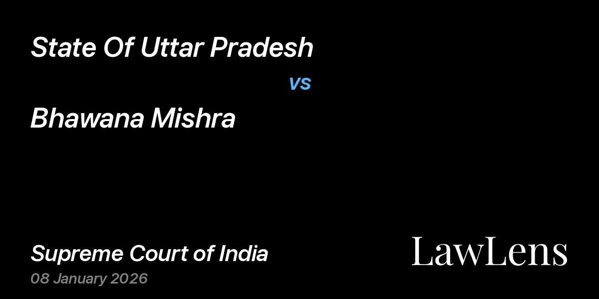 Preview image for State Of Uttar Pradesh vs. Bhawana Mishra