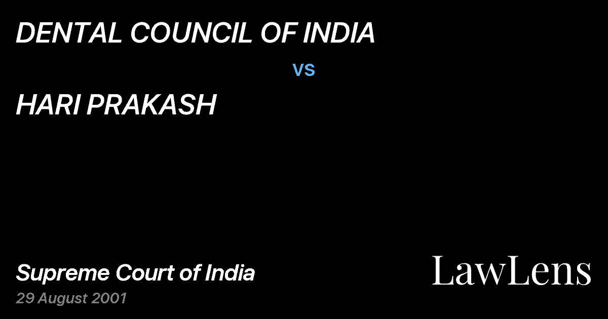 Preview image for DENTAL COUNCIL OF INDIA vs. HARI PRAKASH