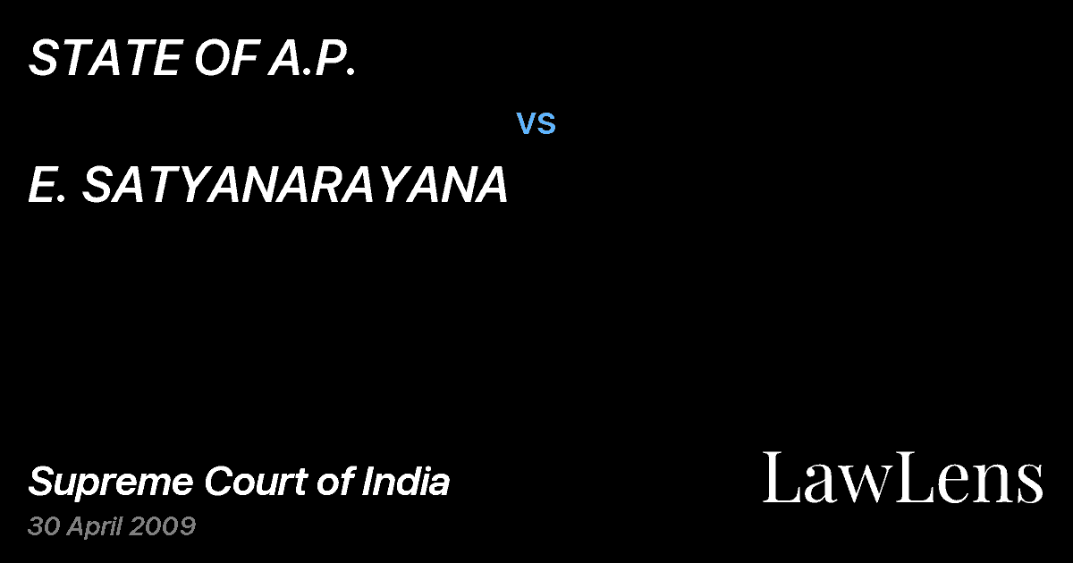 Preview image for STATE OF A.P. vs. E. SATYANARAYANA