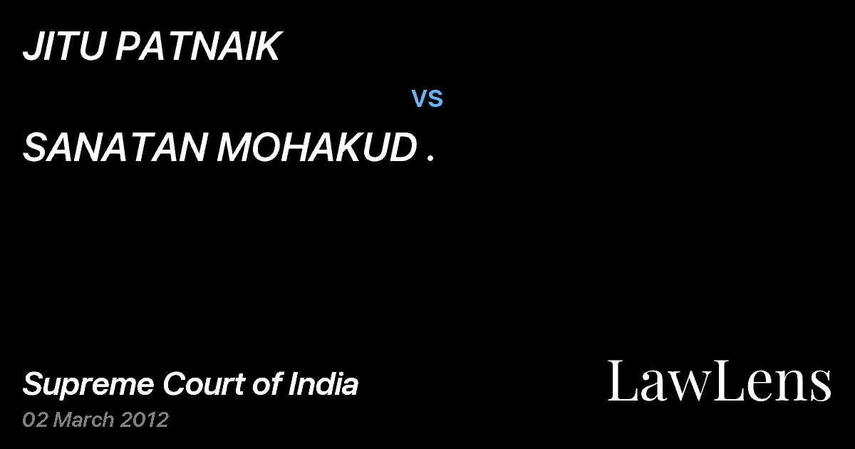 Preview image for JITU PATNAIK vs. SANATAN MOHAKUD .